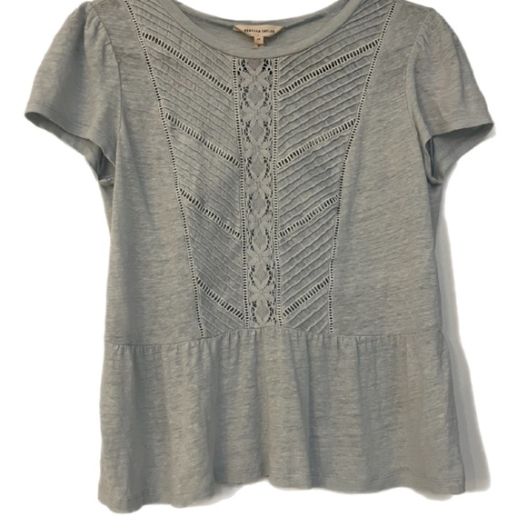 Rebecca Taylor Pale Blue Linen Lace Top- Medium - Picture 5 of 6